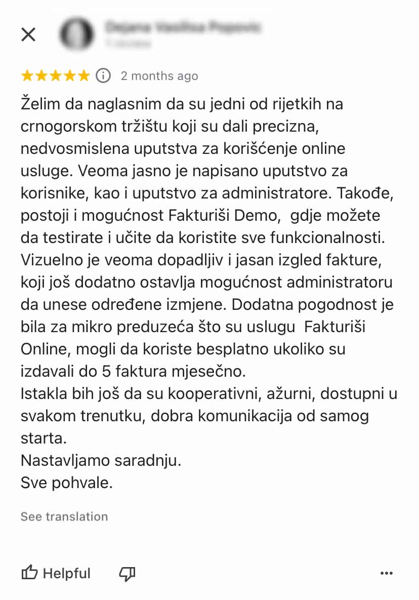 e-invoices Online komentar korisnika