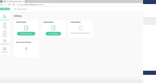 dobrodošli u sistem e-fakture menu